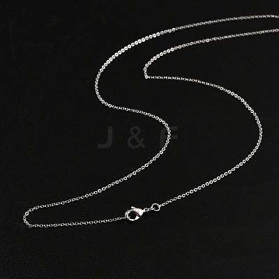 1.4mm Rack Plating Brass Cable Chain Necklaces for Women Men MAK-L044-23P-1