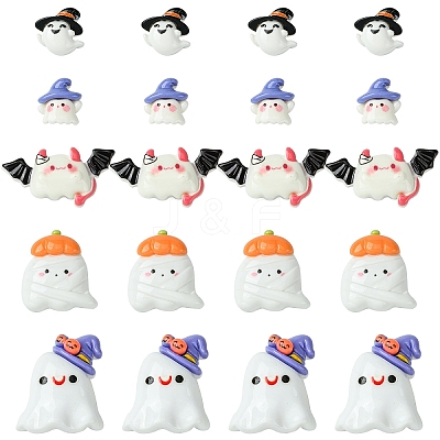 20Pcs 5 Styles Halloween Opaque Resin Decoden Cabochons CRES-YW0002-30-1