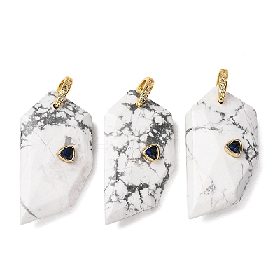 Natural Howlite Pendants GG-CBA51ED-04G-06-1