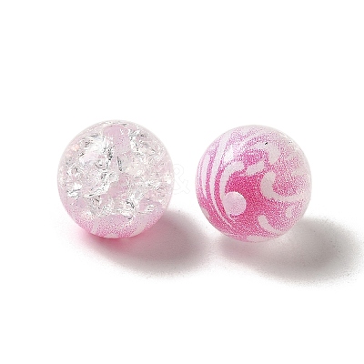 Duotone Spray Painted Crackle Acrylic Beads X-OACR-G029-02-1