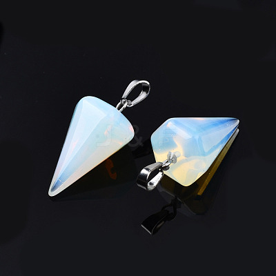 Cone/Spike/Pendulum Opalite Stone Pendants G-R278-85-1