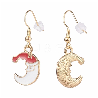 Christmas Theme Alloy Enamel Dangle Earrings Sets EJEW-JE04512-1