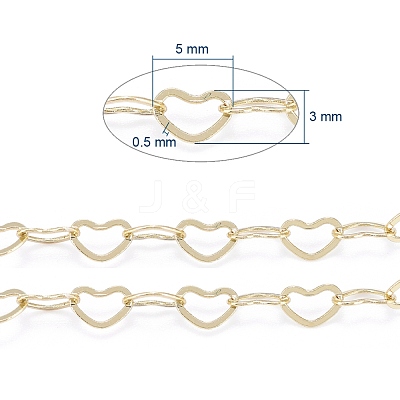 Brass Heart Link Chains CHC-G005-27G-1