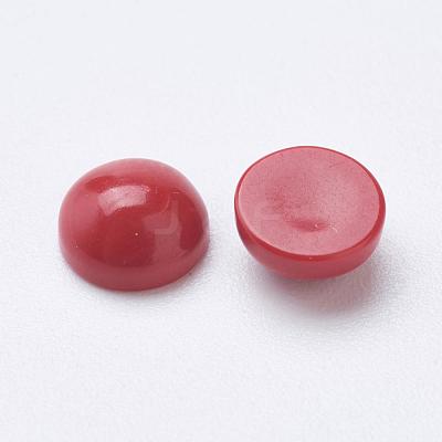 Synthetic Coral Cabochons G-F501-03-6mm-1
