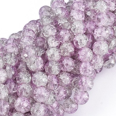 Spray Painted Crackle Glass Beads Strands CCG-Q002-4mm-02-1