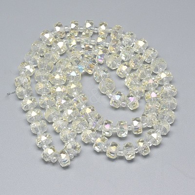 Electroplate Glass Beads Strands EGLA-Q083-8mm-D11-1