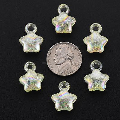 Transparent Crackle Acrylic Pendants LS-MACR-S373-63-L06-1