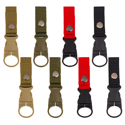 8Pcs 4 Colors Nylon & Plastic Hanging Bottle Buckle Clip Carabiner AJEW-FG0004-89-1