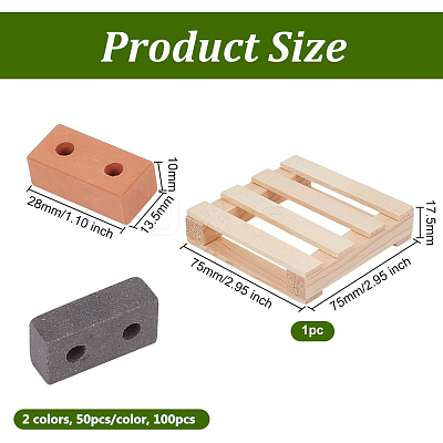 2 Colors Polymer Clay Mini Wall Bricks AJEW-OC0005-03B-1