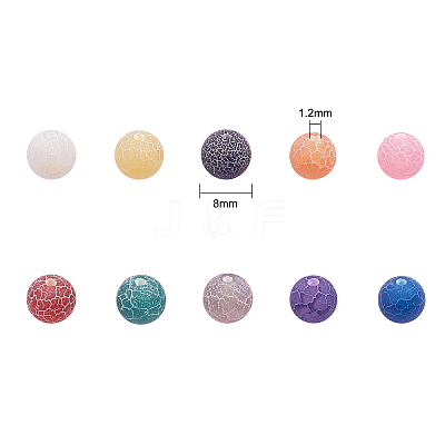 200Pcs 10 Colors Natural Weathered & Crackle Agate Beads Strands G-CJ0001-54-1