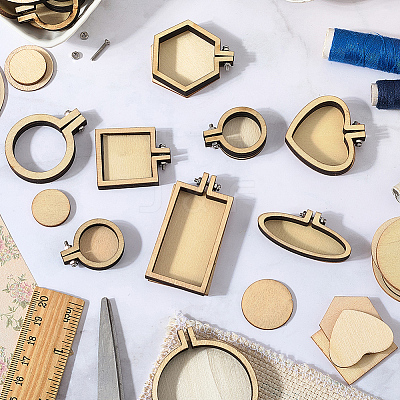 9Pcs 9 Styles Wood Embroidery Hoop DIY-CP0012-43A-1