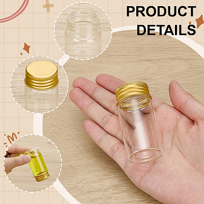 20Pcs Clear Glass Bottles Bead Containers CON-AR0001-16B-1