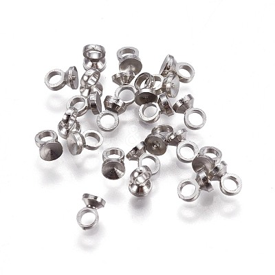 Brass Bead Cap Pendant Bails X-KK-F792-06P-1