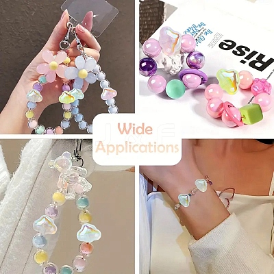 42Pcs 7 Colors Transparent Acrylic Beads MACR-YW0004-68-1
