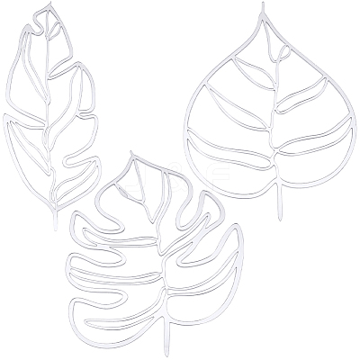 Leaf Acrylic Mirror Wall Stickers OACR-WH0032-06A-1