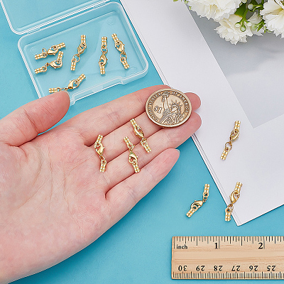 12Pcs Brass Cord Ends PALLOY-PH01842-1