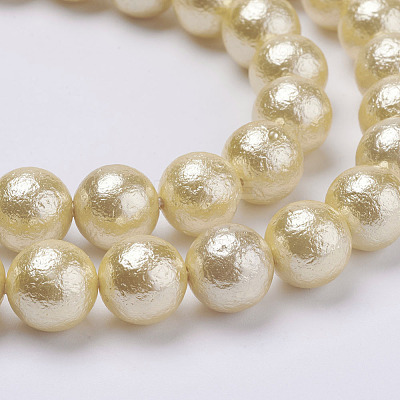 Wrinkle Textured Shell Pearl Beads Strands X-BSHE-E016-12mm-04-1