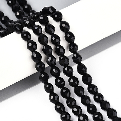 Natural Black Onyx(Dyed & Heated) Beads Strands G-T142-88-1