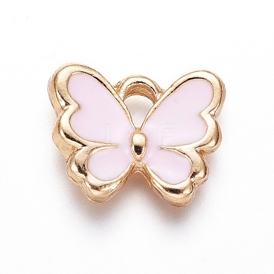 Light Gold Plated Alloy Charms X-ENAM-L029-06C-1