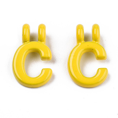 Spray Painted Alloy  2-Loop Link Pendants X-PALLOY-T075-48C-RS-1