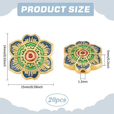 20Pcs Alloy Enamel Beads ENAM-PH0002-93-1