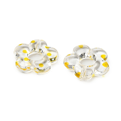 Transparent Printed Acrylic Beads OACR-H124-05A-01-1