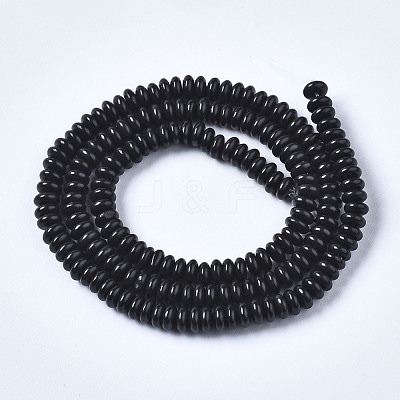 Natural Black Stone Beads Strands G-S366-089-1