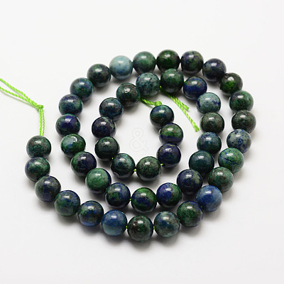 Natural Chrysocolla and Lapis Lazuli Beads Strands G-G735-07-6mm-1