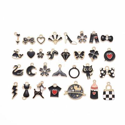 60Pcs 30 Styles Alloy Enamel Charms ENAM-LS0001-05LG-1