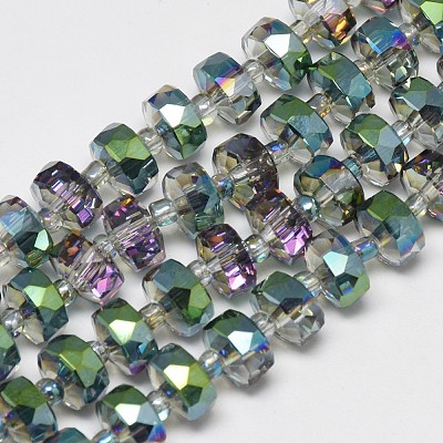 Electroplate Glass Beads Strands EGLA-Q083-8mm-D05-1