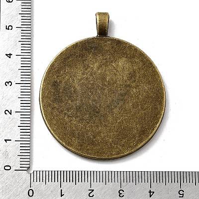 Vintage Tibetan Style Alloy Big Pendant Cabochon Settings X-TIBEP-M018-117AB-NF-1