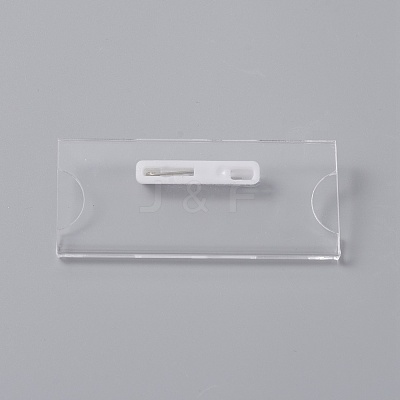 Transparent Acrylic Rectangle ID Card Sleeves Brooch Finding FIND-WH0108-54-1