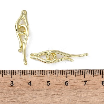 Brass Hook and Eye Clasps KK-B087-18G-1