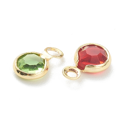 Faceted Glass Charms KK-F826-05G-1