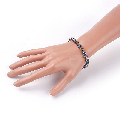 Electroplate Glass Stretch Bracelets BJEW-JB04017-03-1