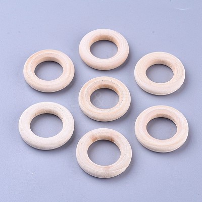 Unfinished Wood Linking Rings WOOD-F002-01-30mm-1