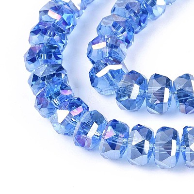 Electroplate Transparent Glass Beads Strands EGLA-N022-04A-D08-1