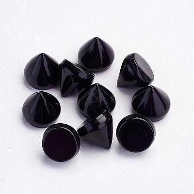 Natural Black Agate Cabochons G-P287-B04-1