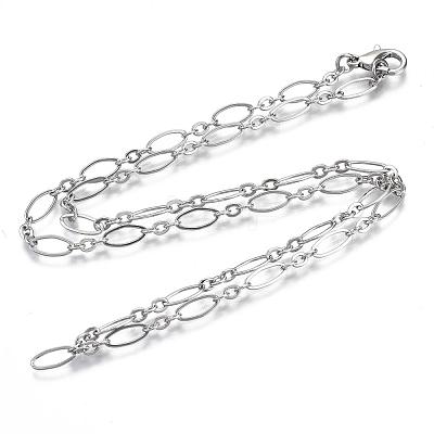Brass Cable Chains Necklace Making MAK-S072-16A-P-1