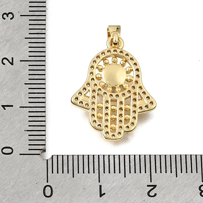 Brass Micro Pave Clear Cubic Zirconia Pendants KK-C263-22B-G-1