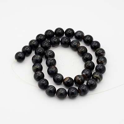 Natural Blue Tiger Eye(Dyed & Heated) Bead Strands X-G-P070-14-6mm-1