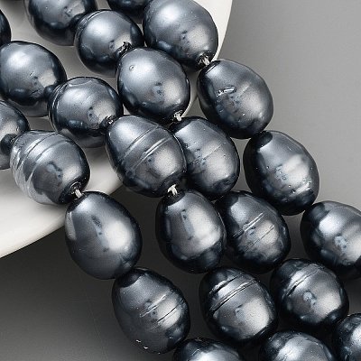 Electroplated Shell Pearl Beads Strands BSHE-H110-01-02-1