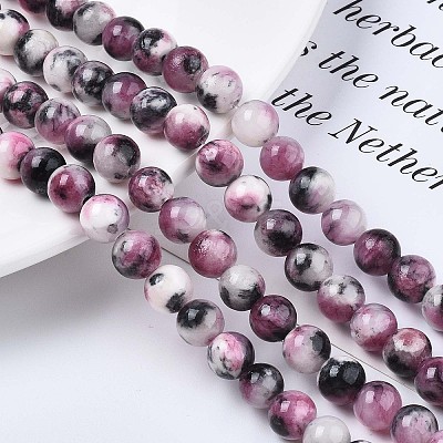 Natural Dyed Persian Jade Gemstone Bead Strands X-G-R271-8mm-XP13-1
