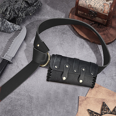 Leather Waist Bag and Belt Set AJEW-CL0003-58B-1