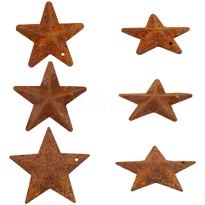 90Pcs 3 Styles Star Rust Iron Big Pendants IFIN-GF0001-13A-1