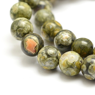 Natural Rhyolite Jasper Bead Strands G-G684-01-8mm-1