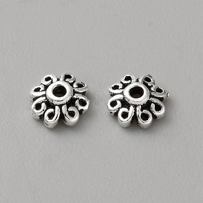 Retro 925 Sterling Silver Bead Caps STER-WH0007-17A-AS-1
