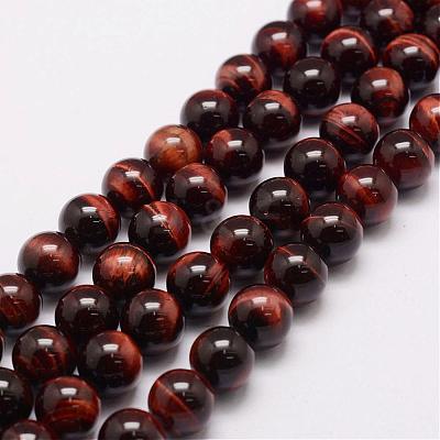 Natural & Dyed & Heated Tiger Eye Bead Strands G-P230-12-8mm-1