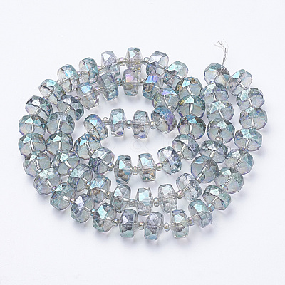 Electroplat Glass Beads Strands EGLA-Q092-8mm-D08-1