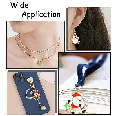 30Pcs 15 Styles Christmas Music Theme Alloy Enamel Pendants FIND-CJ0002-53-1